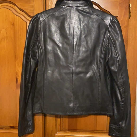 Women’s black leather lucky brand jacket new - Picture 3 of 3